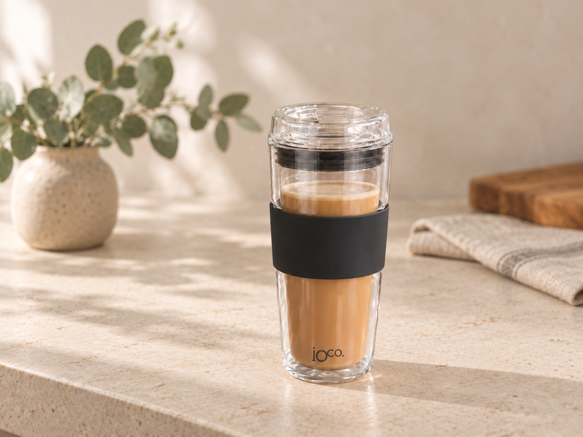 IOco All Glass Reusable Coffee Cup 470ml | 16oz