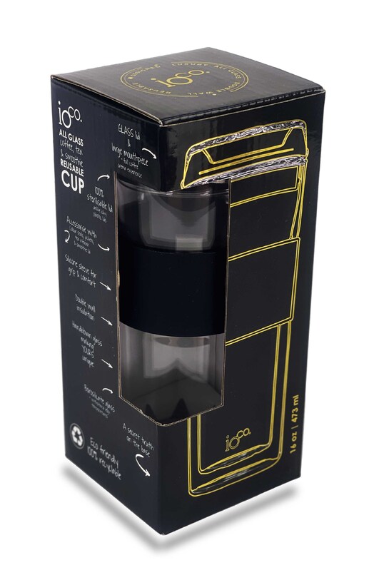 IOco All Glass Reusable Coffee Cup 470ml | 16oz