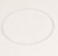 Round silicone sealing ring for stainless steel bento box, ensuring airtight closure, on beige fabric